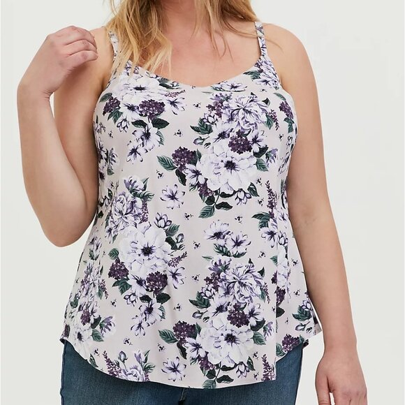 🆕Purple Floral Challis Cami - Picture 1 of 5